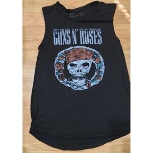 Guns N Roses Tank Size Large Skull and Roses Sleeveless TeeBlack w Graphic Logo